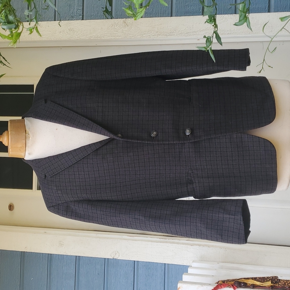 1950s wool plaid blazer